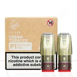 Pack of 2 Cream Tobacco flavoured replacement pods for the Elf Mate Pod Kit